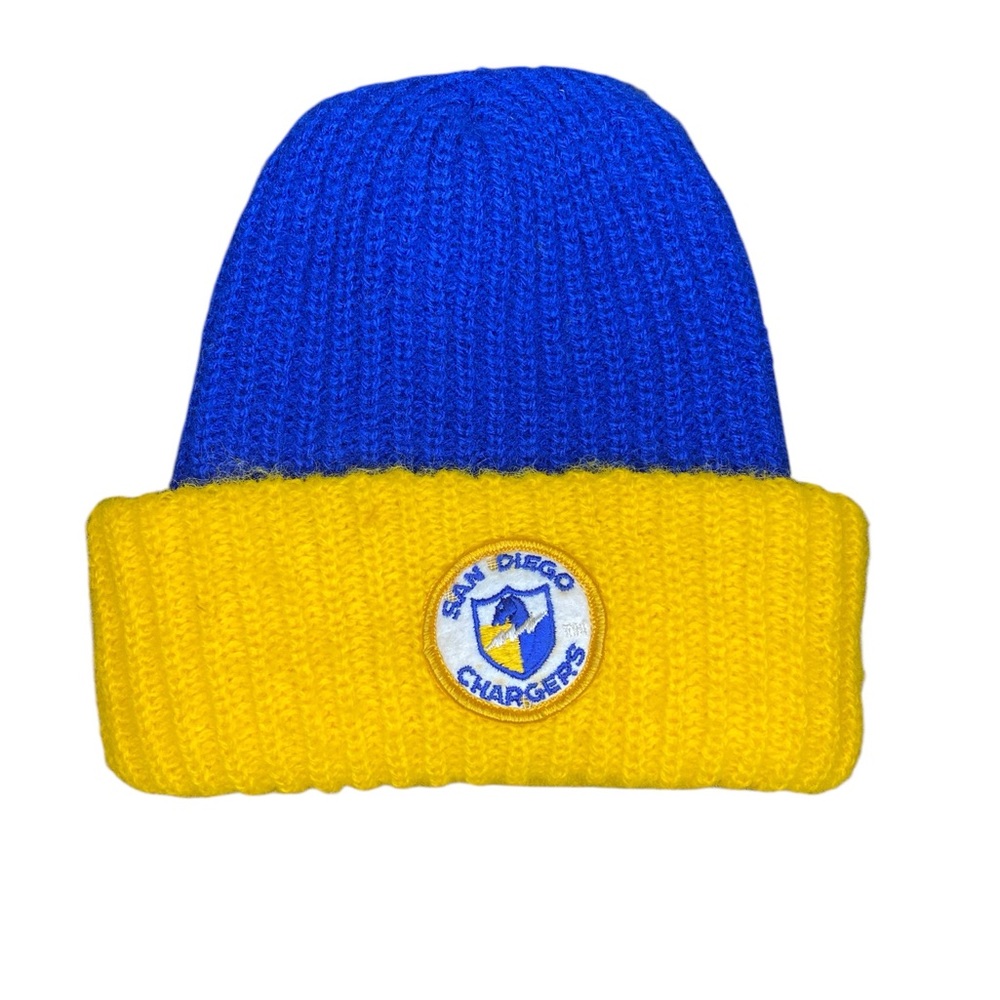 Vintage San Diego Chargers Yellow and Blue Beanie with Patch NFL